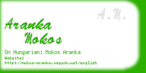 aranka mokos business card